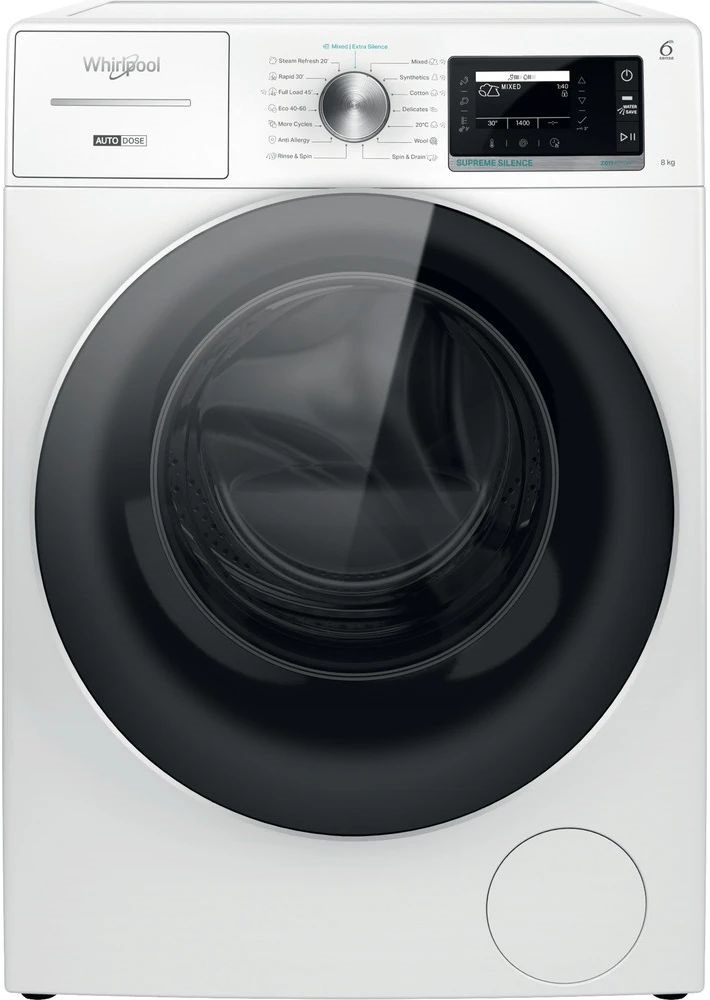 Whirlpool W8X 89AD SILENCE EE fehér, elöltöltős, max.1400ford., 8 kg, mosógép