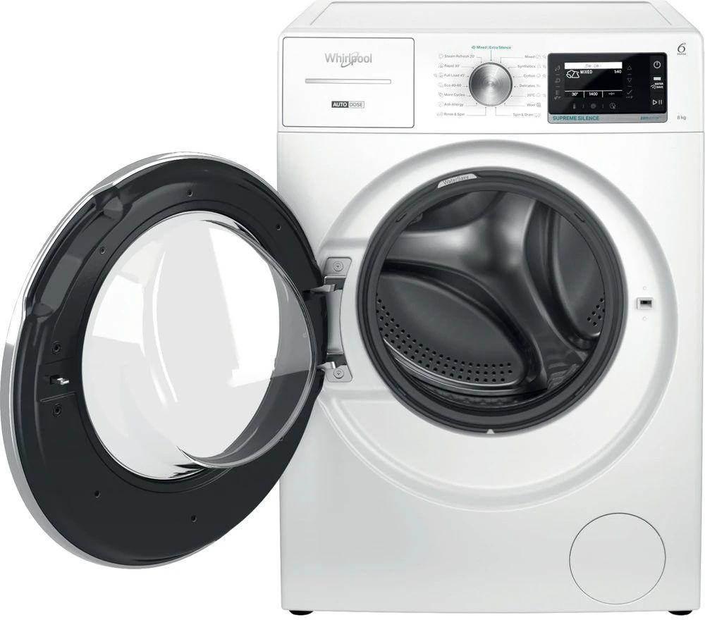 Whirlpool W8X 89AD SILENCE EE fehér, elöltöltős, max.1400ford., 8 kg, mosógép