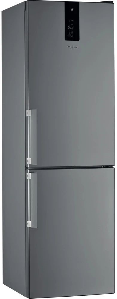Whirlpool W9 821A OX H inox, alulfagyasztós, Hűtő:225L, Fagyasztó:98L, Dual no frost hűtőszekrény