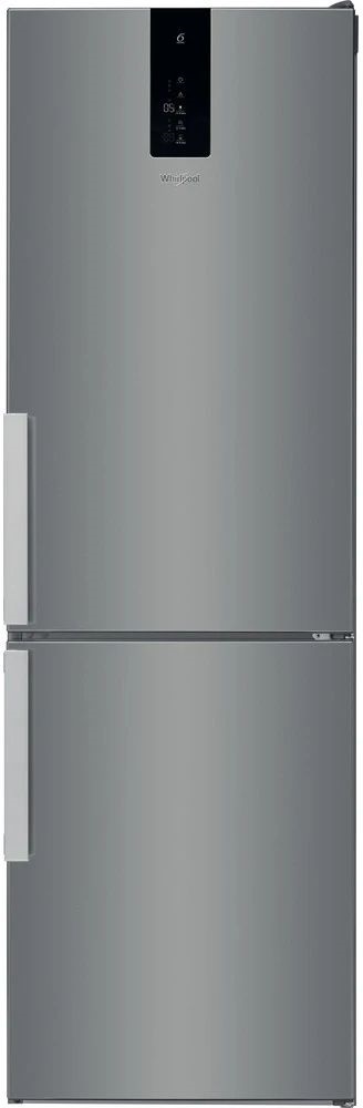 Whirlpool W9 821A OX H inox, alulfagyasztós, Hűtő:225L, Fagyasztó:98L, Dual no frost hűtőszekrény