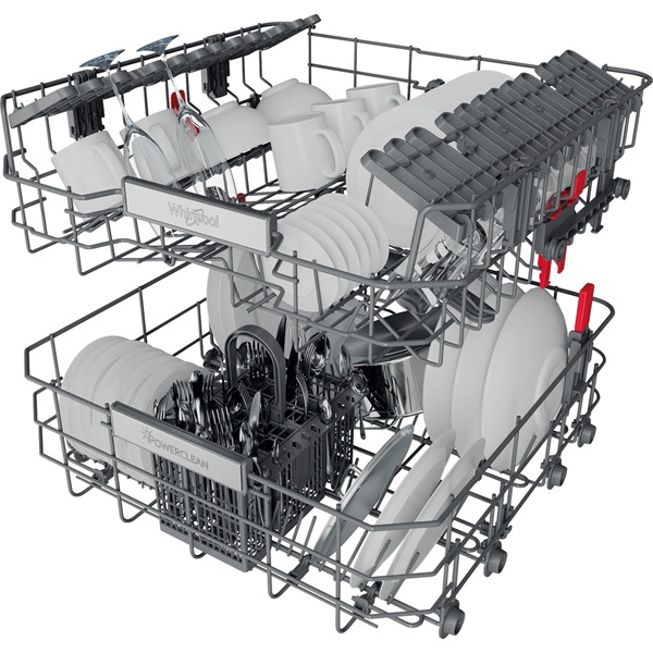 Whirlpool WBO 3T333 P 6.5 X programok száma: 11, beépíthető, 14 terítékes mosogatógép (Használt - B)