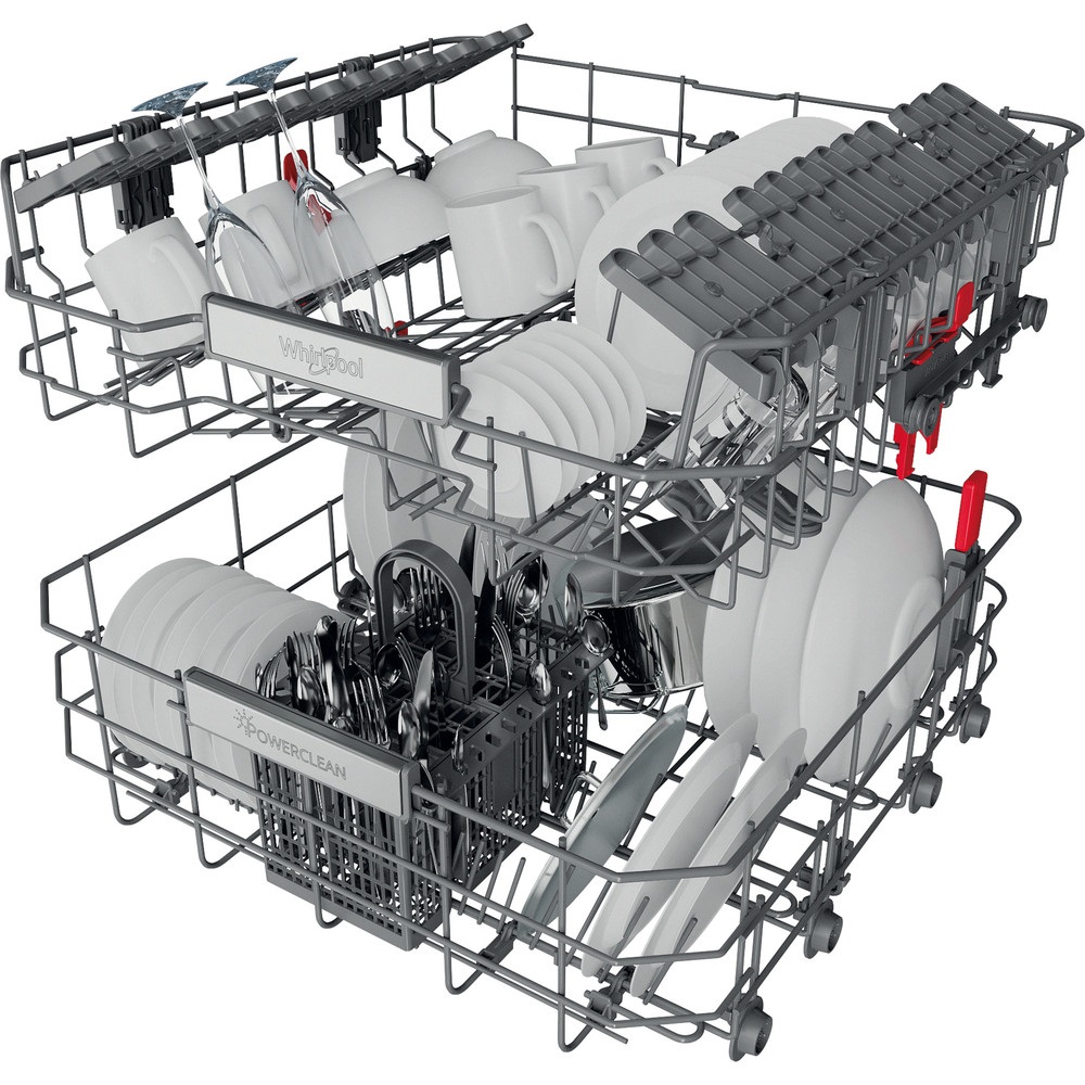 Whirlpool WBO 3T333 P 6.5 X programok száma: 11, beépíthető, 14 terítékes mosogatógép (Használt - B)