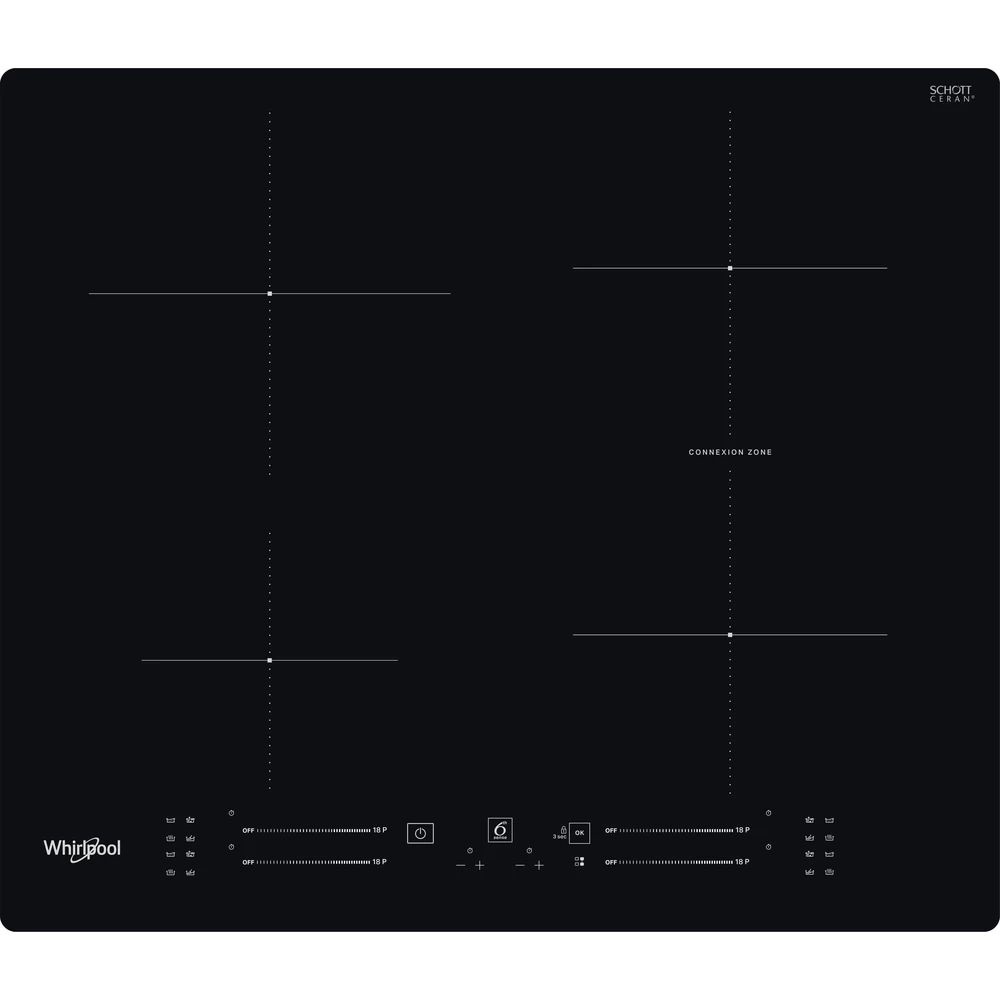 Whirlpool WB S2560 NE fekete, beépíthető, indukciós, főzőzóna: 4, beépíthető méret: 56cm, főzőlap