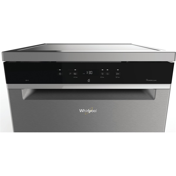 Whirlpool WFC 3C42PX inox, programok száma: 8, szabadonálló, 14 terítékes mosogatógép 