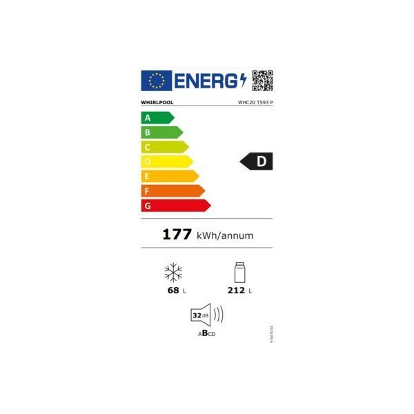 Whirlpool WHC20 T593 P beépíthető alulfagyasztós hűtőszekrény (Újszerű)