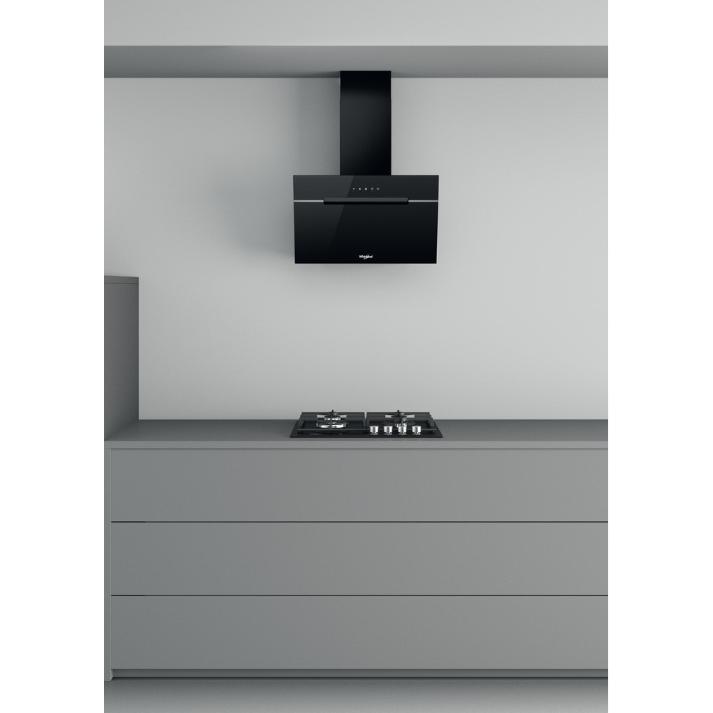 Whirlpool WHVP 62F LT SK fekete, beépíthető, döntött, méret:59,8 cm, zajszint:65 dB, páraelszívó