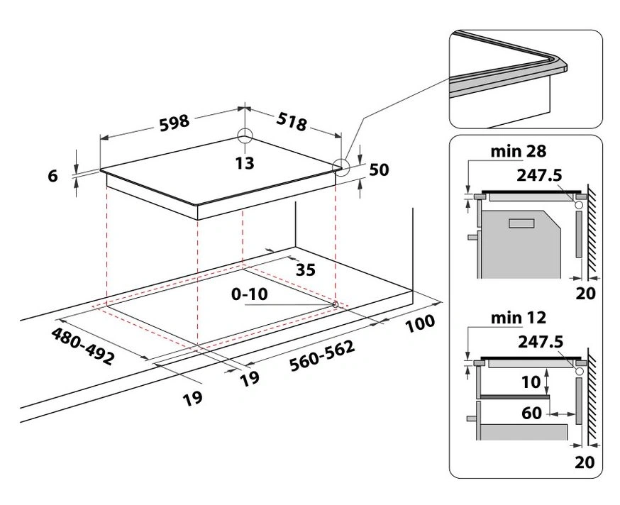 Whirlpool WL B5860 AL fekete, beépíthető, indukciós, főzőzóna: 4, beépíthető méret: 56cm, főzőlap