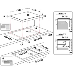 Whirlpool WL S7960 NE fekete, beépíthető, indukciós, főzőzóna: 4, beépíthető méret: 56cm, főzőlap (Újszerű)