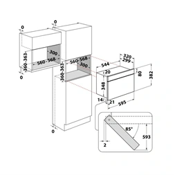 Whirlpool WMN14BW 750W 22L fehér beépíthető mikrohullámú sütő
