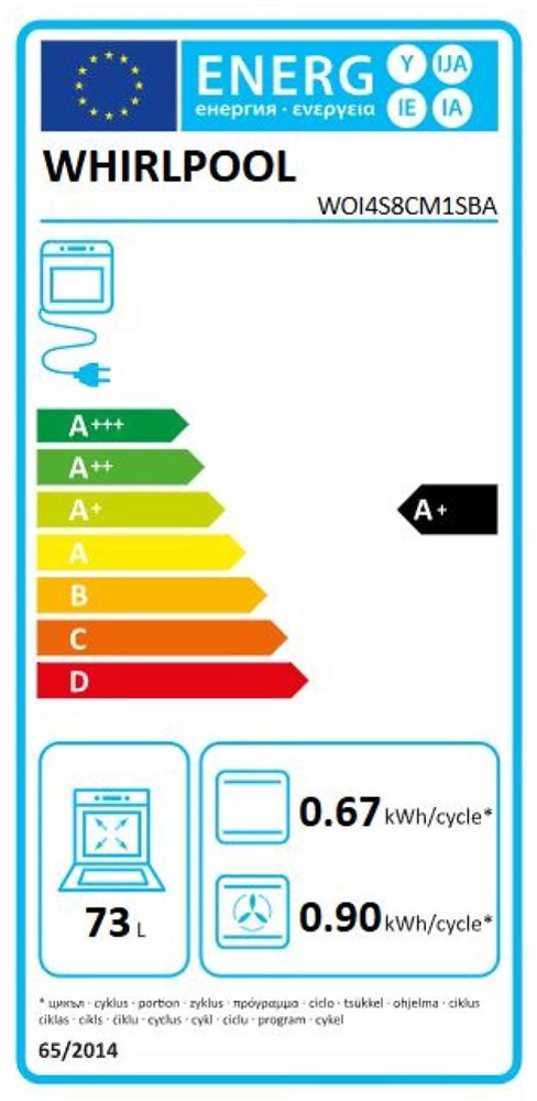 Whirlpool WOI4S8CM1SBA fekete, beépíthető, sütőtér: 73L, sütő