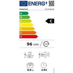 Whirlpool WP C8 WBS EE fehér, 8 kg, hőszivattyús, szárítógép