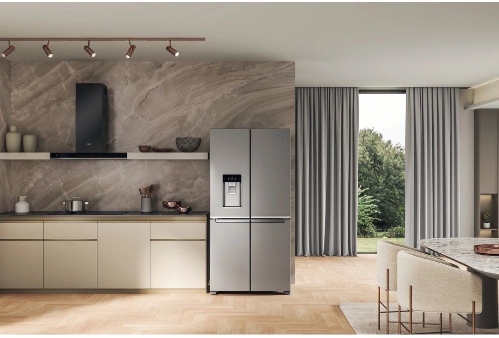 Whirlpool WQ9I MO2L EF inox, Side-by-Side, Hűtő:355L, Fagyasztó:237L, hűtőszekrény