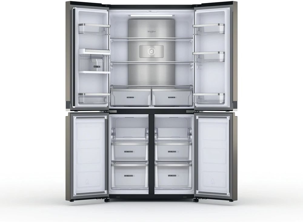 Whirlpool WQ9 U2BL EF fekete, Side-by-Side, Hűtő:409L, Fagyasztó:268L, hűtőszekrény