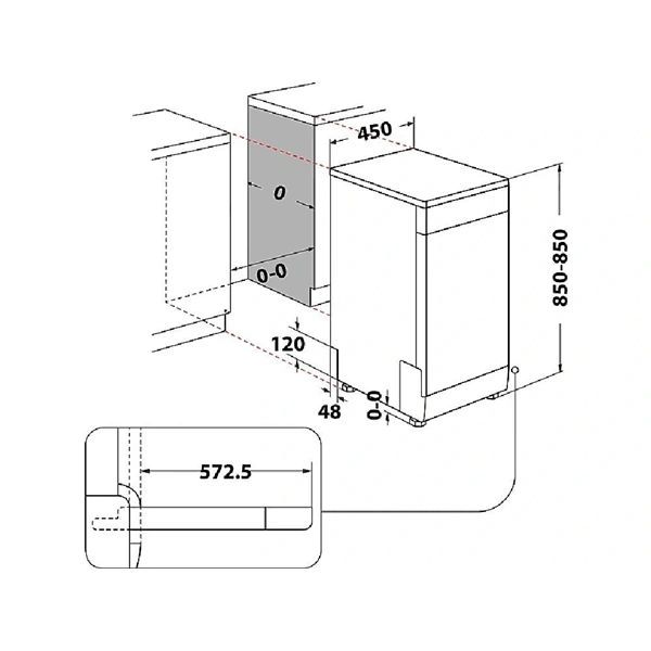 Whirlpool WSFO 3B23 P fehér, programok száma: 7, szabadonálló, 10 terítékes mosogatógép (Használt - B)