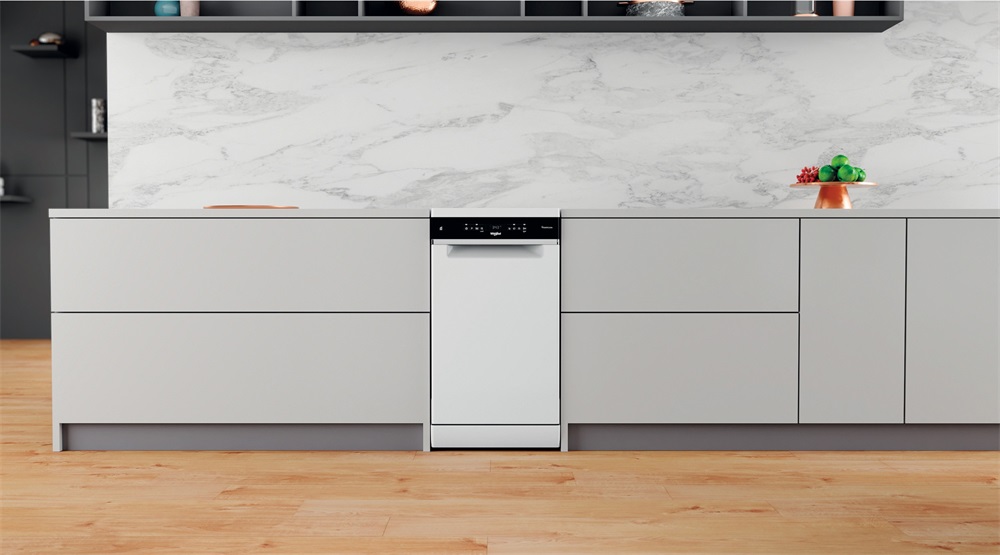 Whirlpool WSFO 3O34 PF fehér, programok száma: 8, keskeny szabadonálló, 10 terítékes mosogatógép (Újszerű)