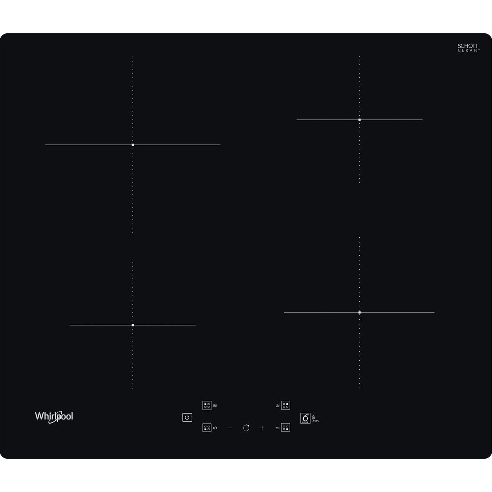Whirlpool WS Q7360 NE fekete, beépíthető, indukciós, főzőzóna: 4, beépíthető méret: 56cm, főzőlap