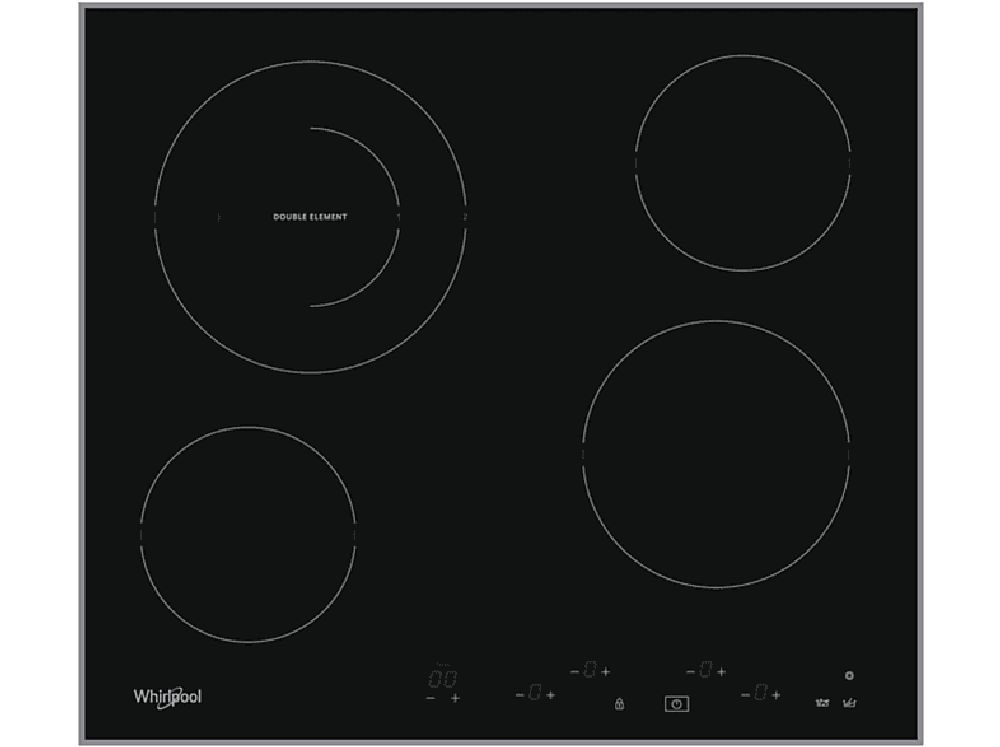Whirlpool AKT 8601 IX fekete, beépíthető, elektromos üvegkerámia, főzőzóna: 4, beépíthető méret: 56cm, főzőlap
