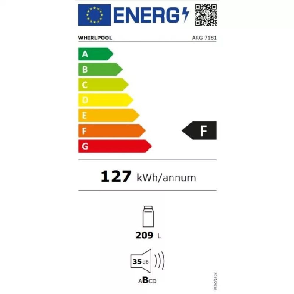 Whirlpool ARG 7181 beépíthető, Hűtő:210L, hűtőszekrény
