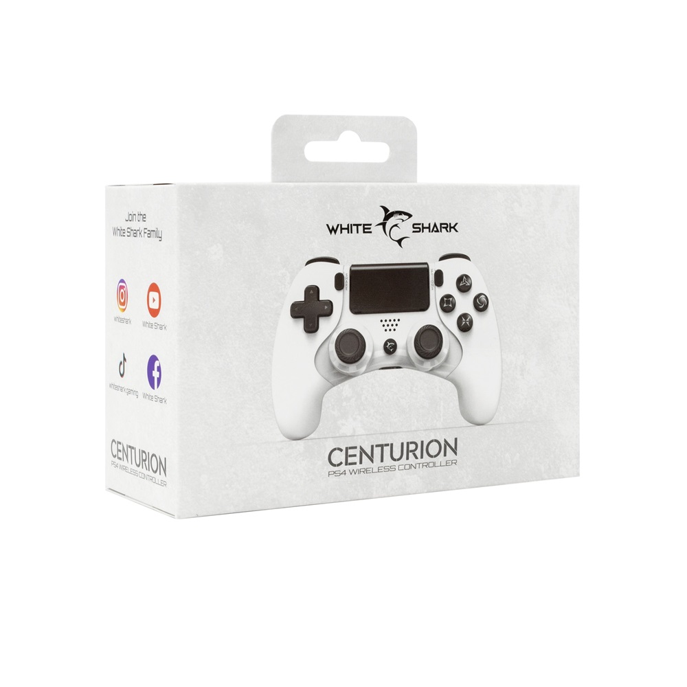 White Shark GPW-4006 CENTURION PS3/PS4 vezetékes és vezeték nélküli fehér kontroller