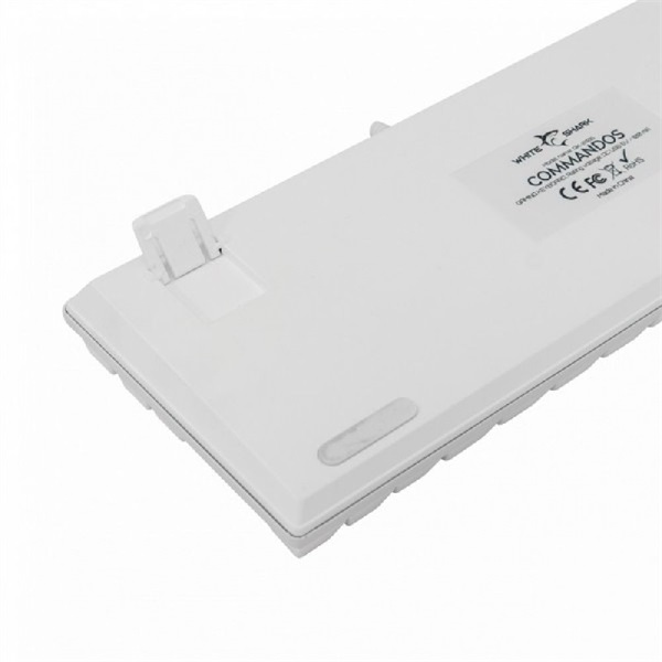 White Shark COMMANDOS GK-2106W/BL-HU fehér mechanikus magyar (blue switch) gamer billentyűzet