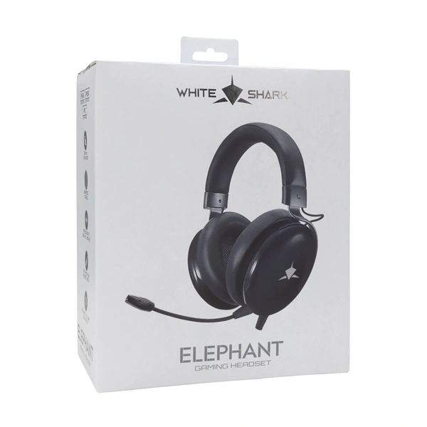 White Shark ELEPHANT vezetékes fekete gamer headset