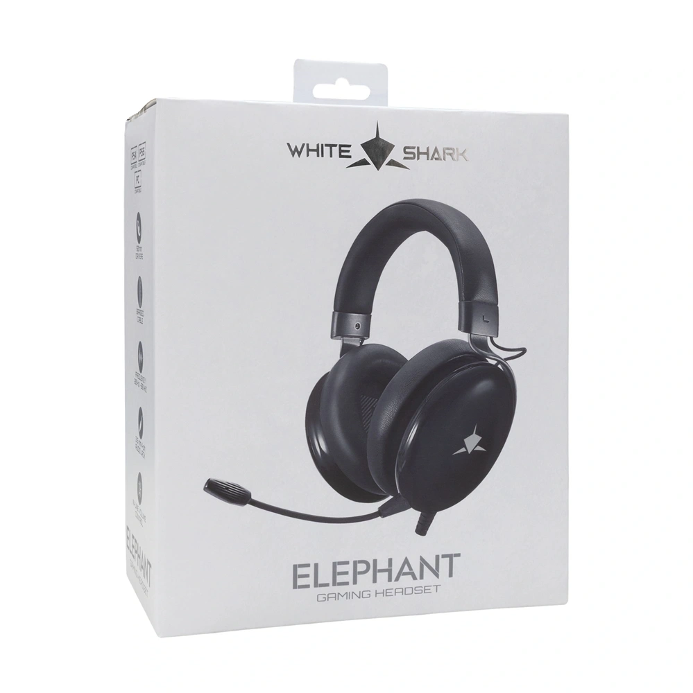 White Shark ELEPHANT vezetékes fekete gamer headset
