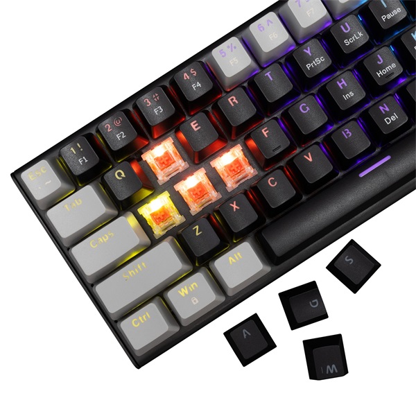 White Shark GK-002113V2-B-G/R-HU Wakizashi 2 HUN fekete-szürke (red switch) gamer billentyűzet