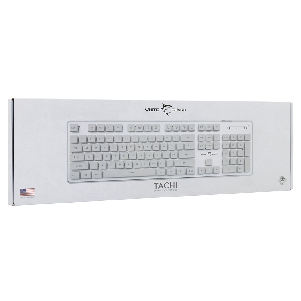 White Shark GK-003241W-US Tachi US fehér gamer billentyűzet