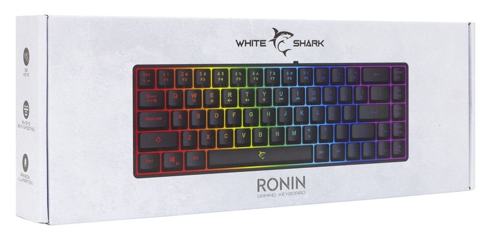 White Shark GK-2201B-HU RONIN-B fekete gamer billentyűzet