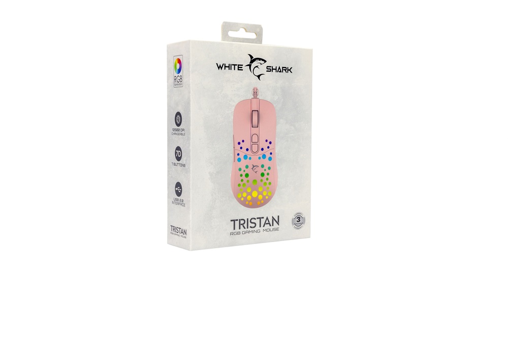 White Shark GM-9004P Tristan pink gamer egér