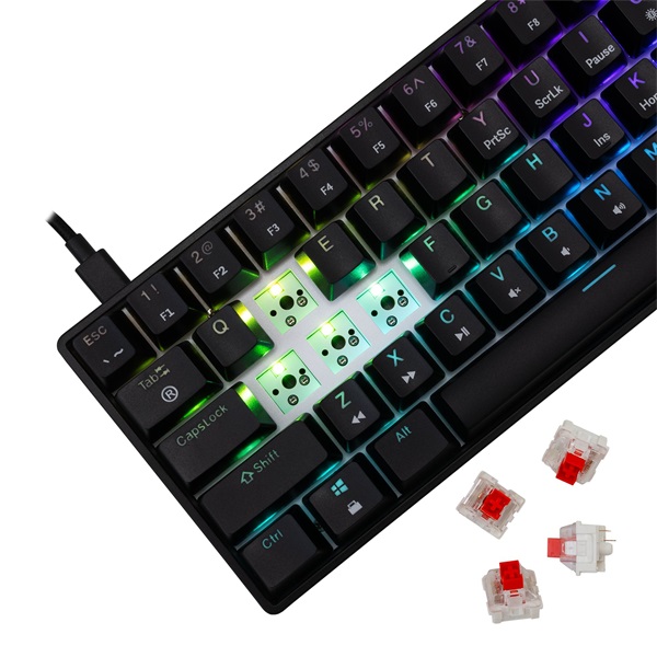 White Shark SHINOBI 2 GK-004113B/R-HU HUN fekete mechanikus (red switch) gamer billentyűzet