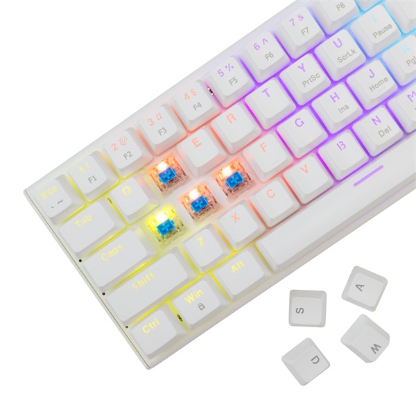 White Shark WAKIZASHI 2 GK-002221V2-W/BL-US US fehér mechanikus (blue switch) gamer billentyűzet