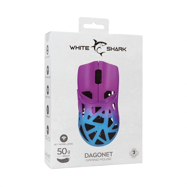 White Shark WGM-5019BLP DAGONET vezeték nélküli kék/lila gamer egér
