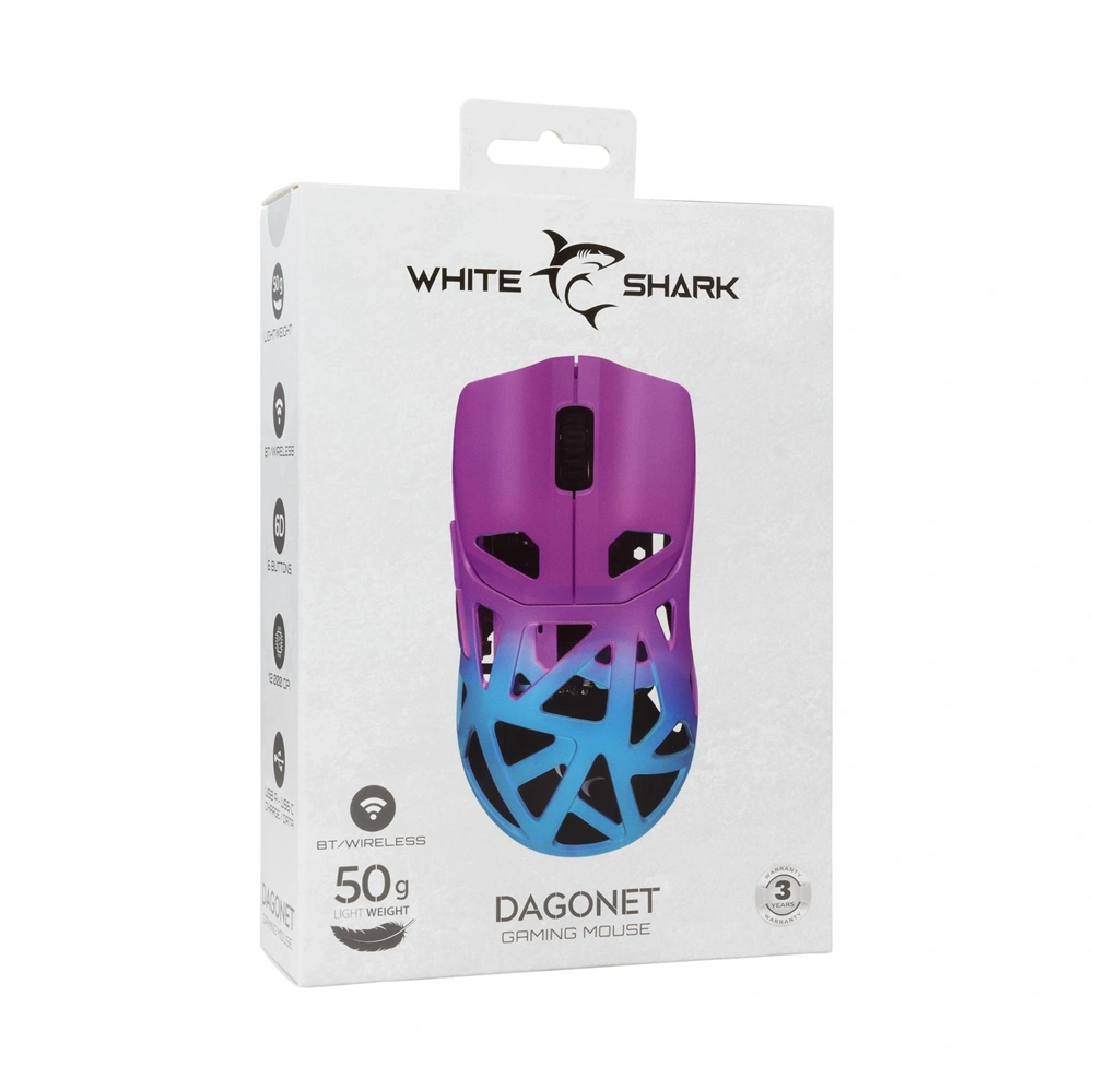 White Shark WGM-5019BLP DAGONET vezeték nélküli kék/lila gamer egér