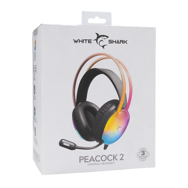 White Shark WS GH-2444B-2 PEACOCK-B-2 fekete gamer headset