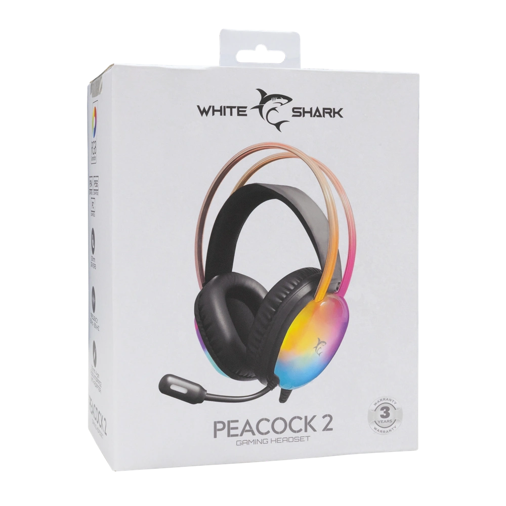White Shark WS GH-2444B-2 PEACOCK-B-2 fekete gamer headset