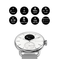 Withings HWA10-model 2 ScanWatch 2 38mm fehér okosóra (Újracsomagolt)