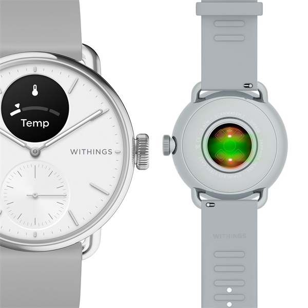 Withings HWA10-model 2 ScanWatch 2 38mm fehér okosóra (Újracsomagolt)