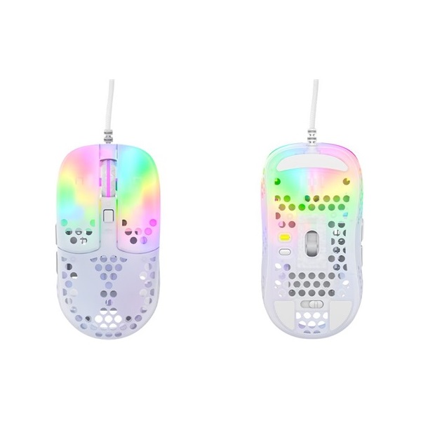 Xtrfy MZ1 Transparent optikai USB gaming egér fehér
