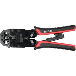 YATO UTP hálózati/RJ45 és telefon/RJ10, RJ11, RJ12 205mm krimpelő fogó