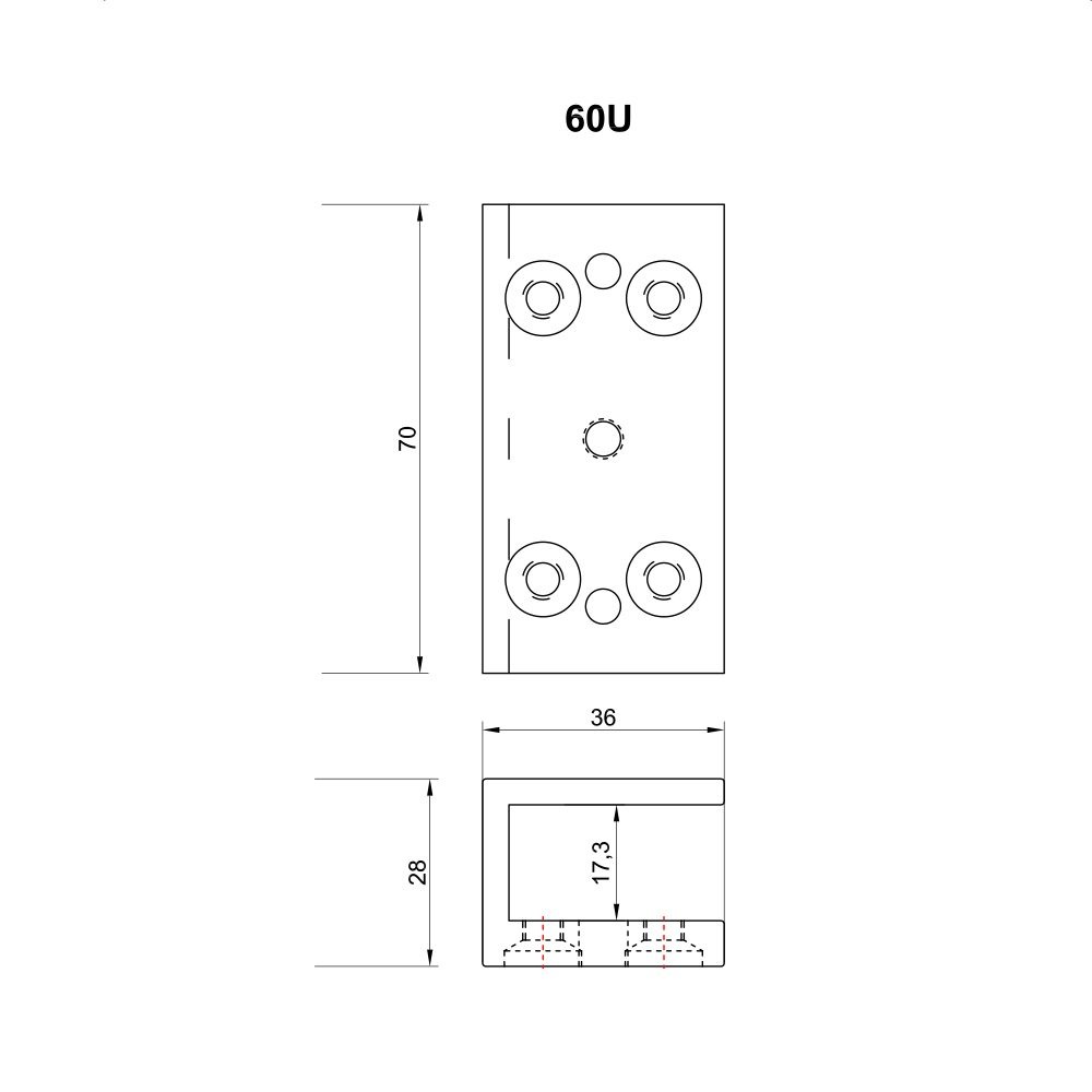 ZOA-60U/ZOA-60 mágneshez/"U" konzol