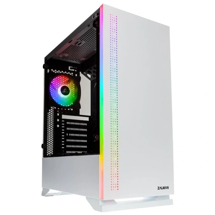 Zalman S5 fehér (táp nélküli) ablakos ATX ház