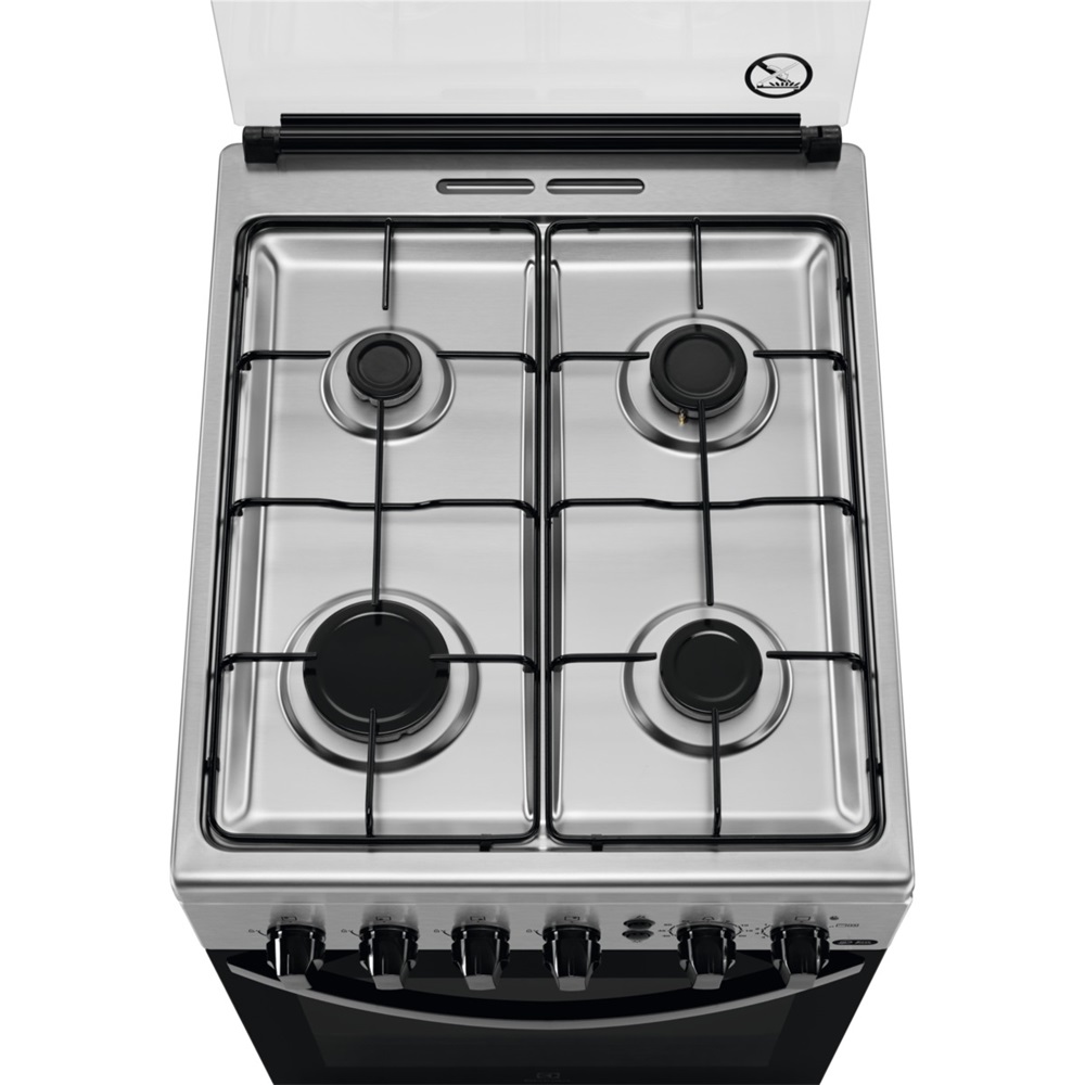 Zanussi ZCG512K1XA inox, szabadonálló, gáz, főzőzóna: 4, sütő:55L, grill, tűzhely