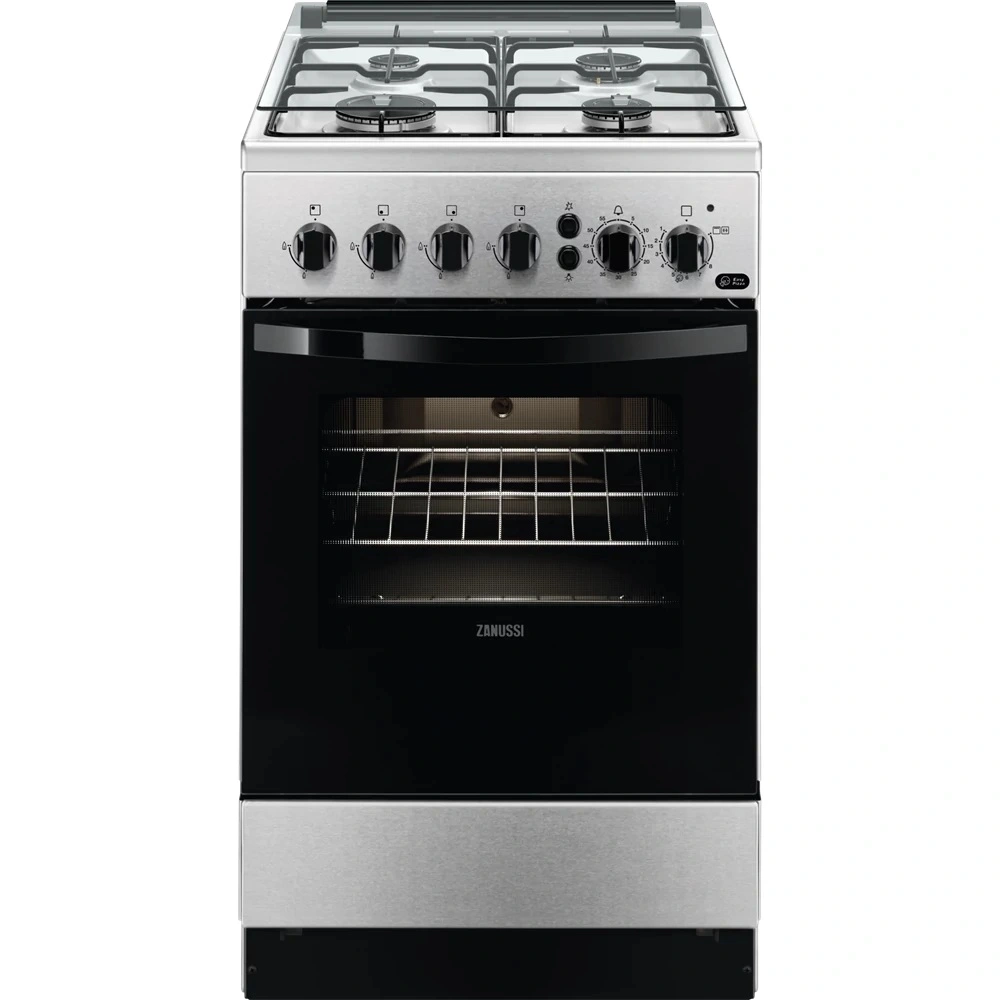 Zanussi ZCG512K1XA inox, szabadonálló, gáz, főzőzóna: 4, sütő:55L, grill, tűzhely
