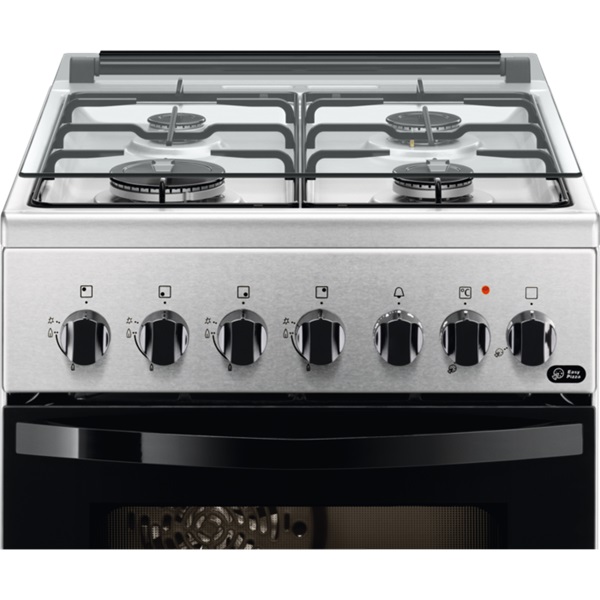 Zanussi ZCK552J1XA inox, szabadonálló, gáz, kombinált, főzőzóna: 4, sütő:54L, grill, tűzhely