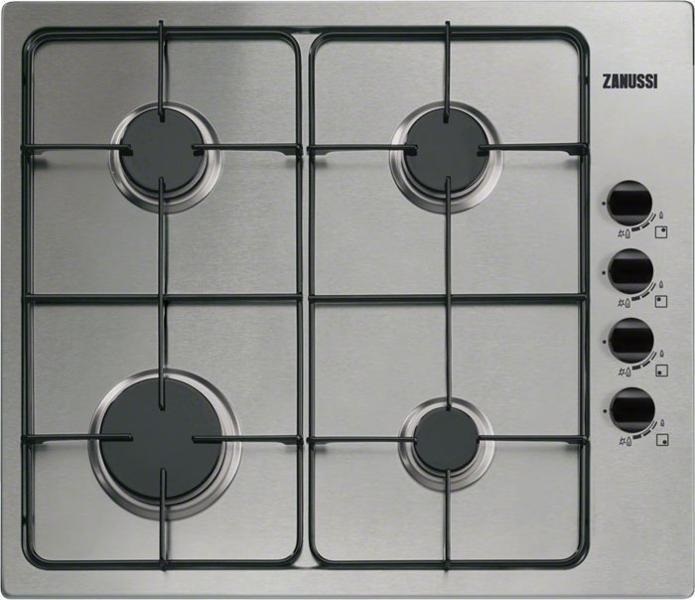 Zanussi ZGH62414XA inox, beépíthető, gáz, főzőzóna: 4, beépíthető méret: 56cm, főzőlap