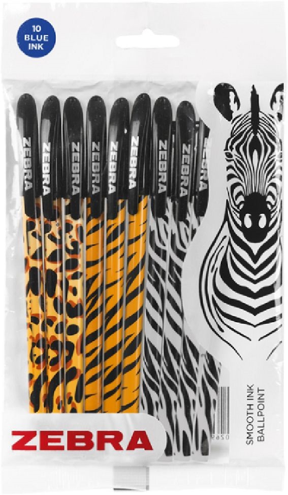 Zebra Animal Doodlerz 10 db-os vegyes mintájú eldobható golyóstoll