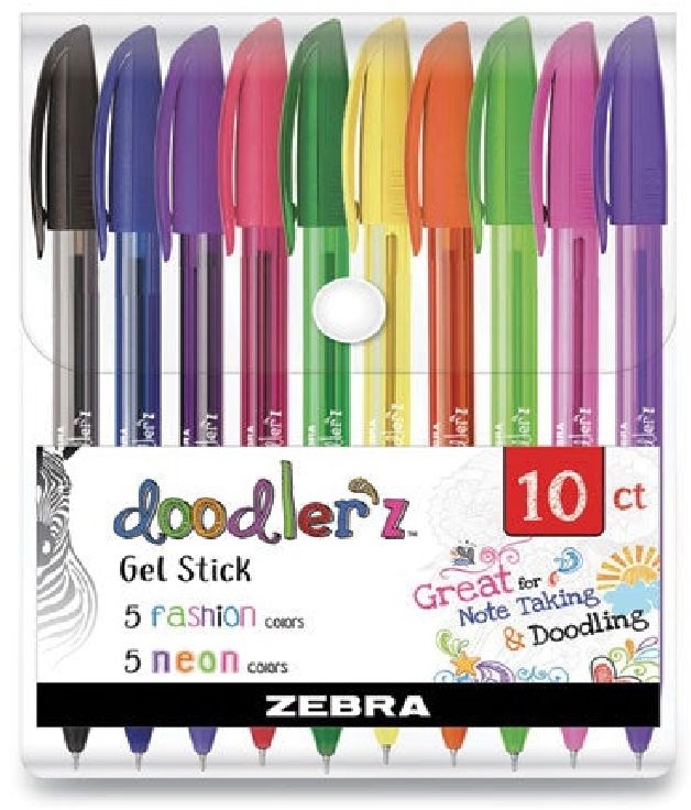 Zebra Doodlerz Fashion&Neon 10db-os zseléstoll készlet