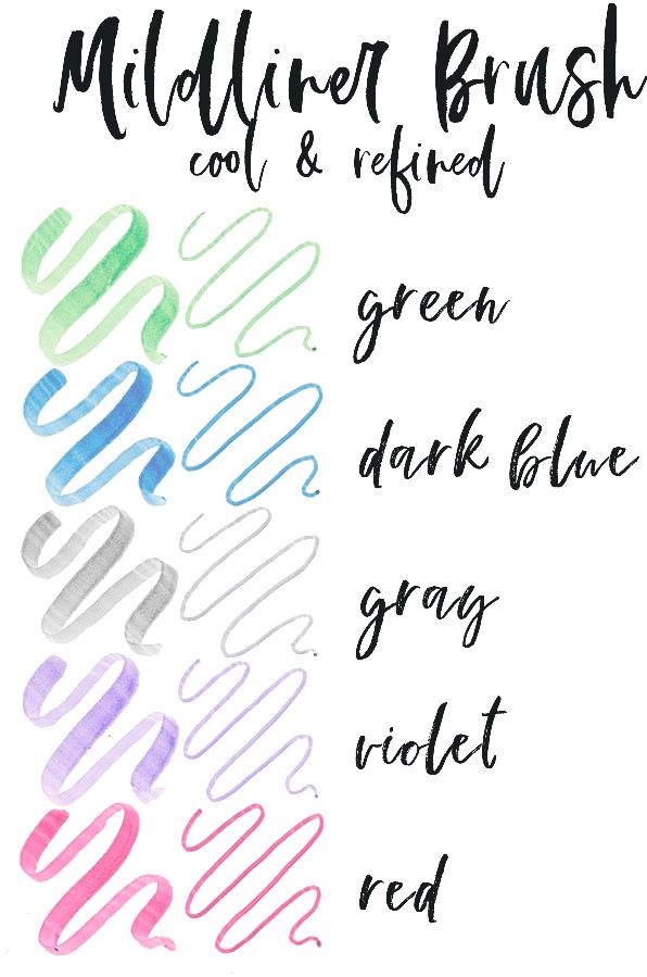 Zebra Mildliner Brush Cool&Refined  5db-os kettős végű ecset marker