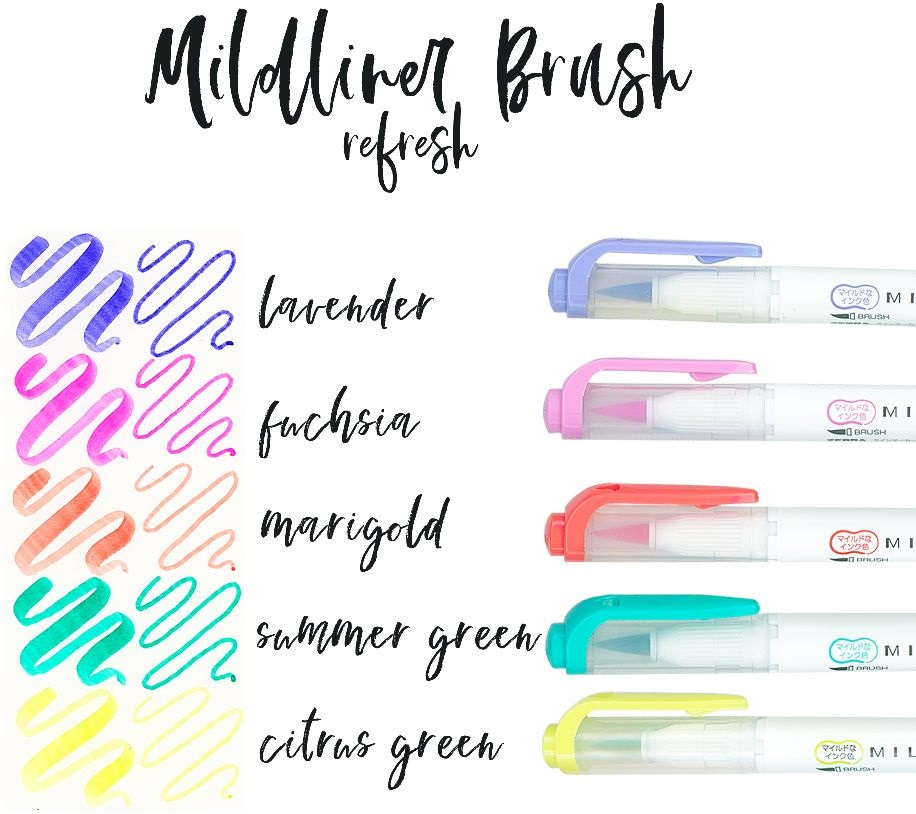 Zebra Mildliner Brush Refresh 5db-os kettős végű ecset marker